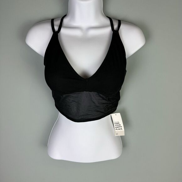 NWT Gilly Hicks Mesh Strappy Black Size Medium Bralette Removable Pads - Picture 2 of 12